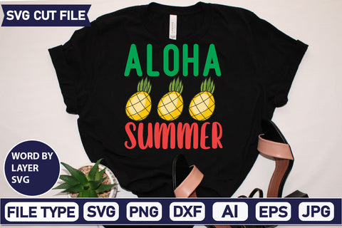 Aloha Summer Svg Cut File,SVGs,quotes-and-sayings,food-drink,mini-bundles,print-cut,on-sale, SVG DesignPlante 503 