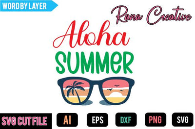 Aloha Summer SVG Design SVG BlackCatsMedia 