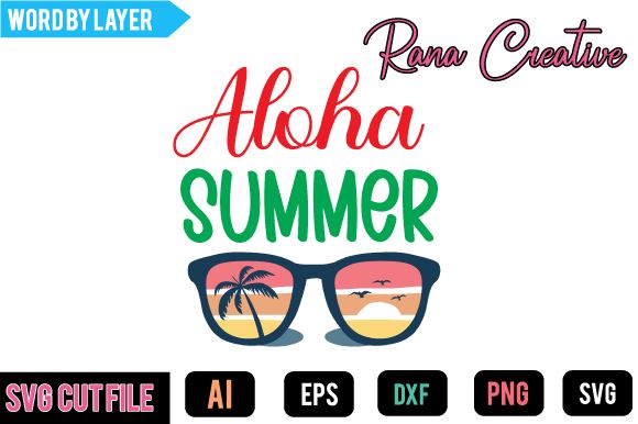 Aloha Summer SVG Design SVG BlackCatsMedia 