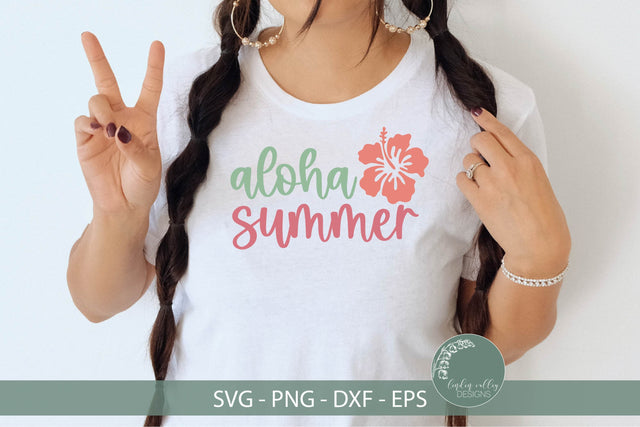 Aloha Summer SVG-Hibiscus SVG-Summer SVG SVG Linden Valley Designs 