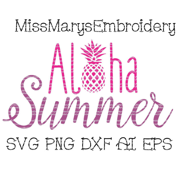 Aloha Summer SVG MissMarysEmbroidery 