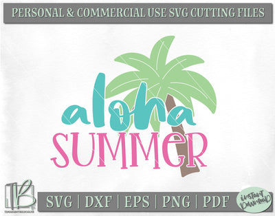 Aloha Summer SVG, Summer, Beach, Palm Tree SVG SVG TB Designs 