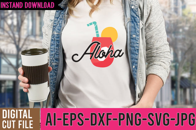 Aloha SVG Design ,Summer SVG Design , Summer SVG Quotes SVG BlackCatsMedia 