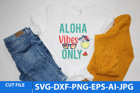 Aloha Vibes Only SVG Cut File SVG BlackCatsMedia 
