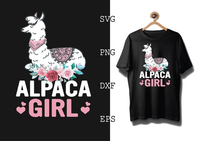Alpaca Girl Svg, Alpaca Svg, Cute Llama Svg, Girl Llama, Svg SVG DesignTShirt 