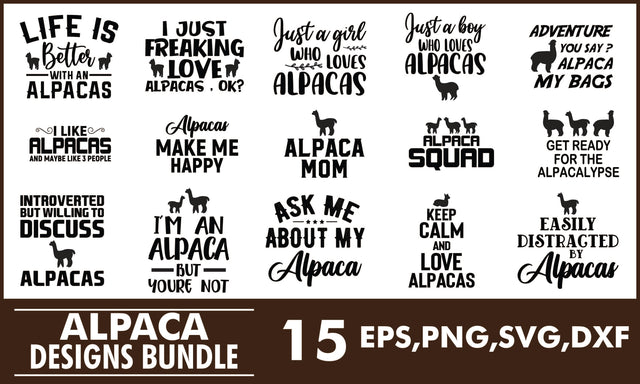 Alpacas SVG Designs Bundle SVG PatternFeed8 