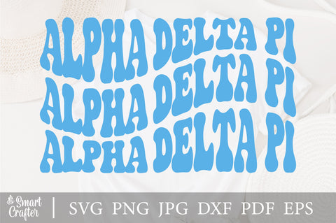 Alpha Delta Pi svg, wavy style Stacked EPS PNG Cricut Instant download for cricut svg, silhouette or transfer SVG Fauz 