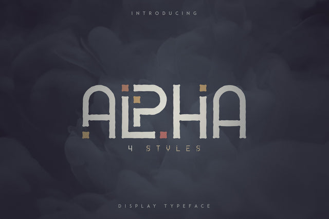 Alpha Display Font - 4 styles Font VPcreativeshop 
