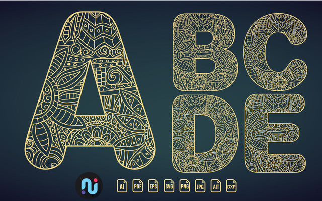 Alphabet a-z Laser/paper Cut SVG Bundle SVG naemmiah021 