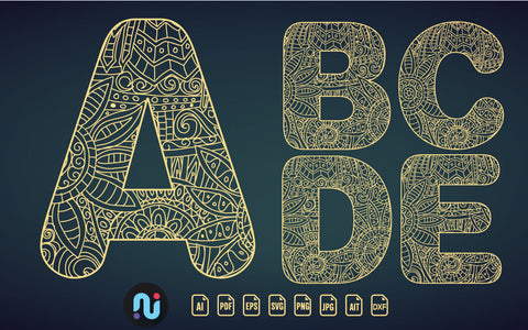 Alphabet a-z Laser/paper Cut SVG Bundle SVG naemmiah021 