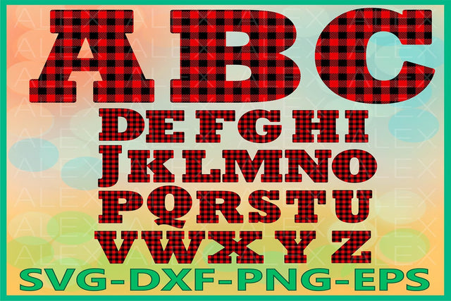 Alphabet Buffalo Plaid svg, Letters Plaid SVG AlexSVGStudio 