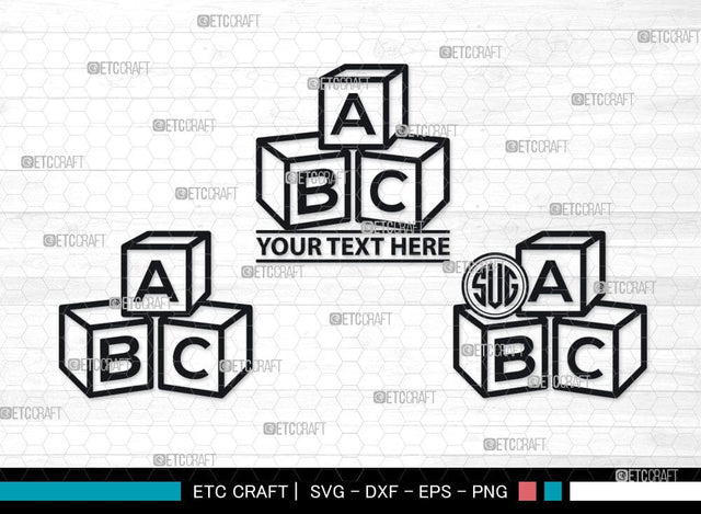 Alphabet Cubes ABC Monogram, Alphabet Cubes ABC Silhouette, Alphabet Cubes SVG Cut Files, Cubes ABC Silhouette, Letter Svg, Cubes ABC Svg, Sports Svg, Baby Alphabet Svg, SB00099 SVG ETC Craft 