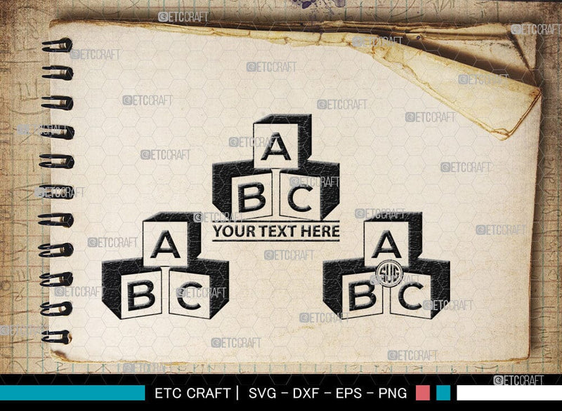 Abc Patterns Using Cubes Alphabet Cubes ABC Monogram, Alphabet Cubes ABC Silhouette, Alphabet ...