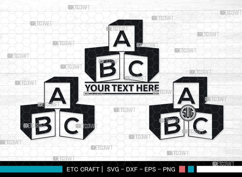 Abc Patterns Using Cubes Alphabet Cubes ABC Monogram, Alphabet Cubes ABC Silhouette, Alphabet ...