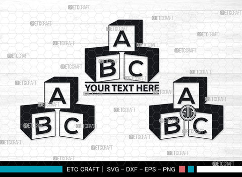 Alphabet Cubes ABC Monogram, Alphabet Cubes ABC Silhouette, Alphabet Cubes SVG Cut Files, Cubes ABC Silhouette, Letter Svg, Cubes ABC Svg, Sports Svg, Baby Alphabet Svg, SB00099 SVG ETC Craft 