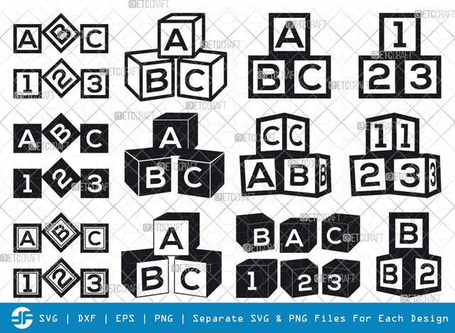 Alphabet Cubes SVG Cut Files | Cubes ABC Silhouette | Alphabet Svg SVG ETC Craft 
