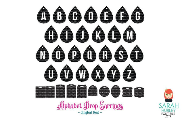 Alphabet Drop Earrings Font Sarah Hurley 