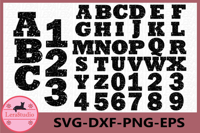 Alphabet Grunge svg SVG Lerastudio 