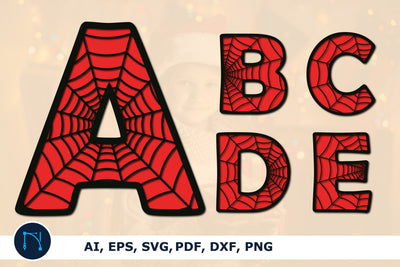 Alphabet Halloween Spider web SVG bundle SVG MD JOYNAL ABDIN 