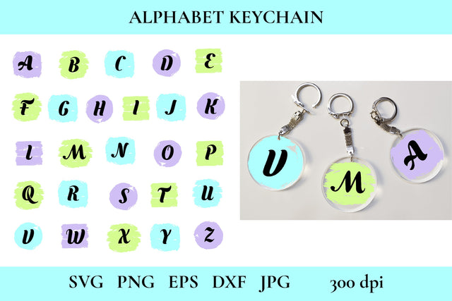 Alphabet Keychain. Keychain Bundle. Keychain PNG, SVG Sublimation Olga Terlyanskaya 