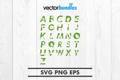 Alphabet leaf clip art svg SVG vectorbundles 