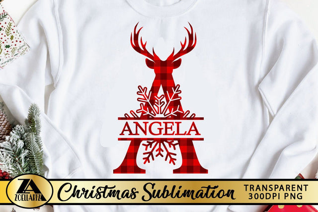 Alphabet Monogram PNG Bundle Christmas Monogram Sublimation SVG zoellartz 