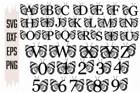 Alphabet Numbers Butterfly Svg SVG Lerastudio 