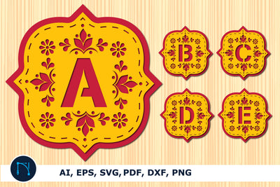 Alphabet Picado SVG 3d paper cut bundle SVG MD JOYNAL ABDIN 