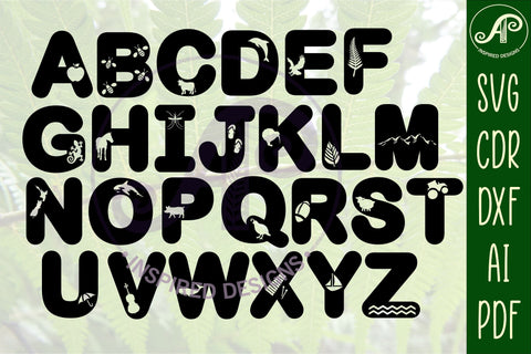Alphabet sets with New Zealand theme cut outs SVG APInspireddesigns 