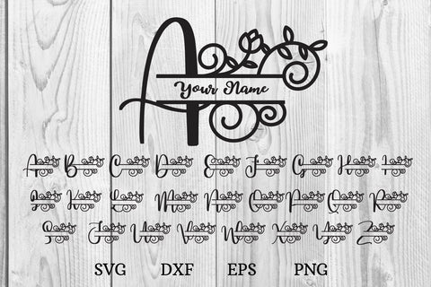 Alphabet Split Monogram Bundle Letters SVG dadan_pm 