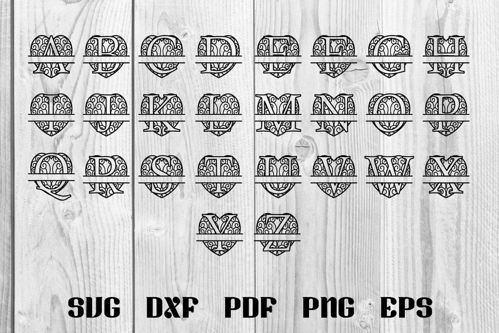 Alphabet Split Monogram Bundle Letters - So Fontsy