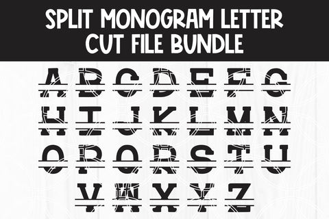 Alphabet Split Monogram Cut Files SVG SavanasDesign 