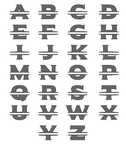 Alphabet Split Monogram Letters SVG files SVG VectorSVGdesign 
