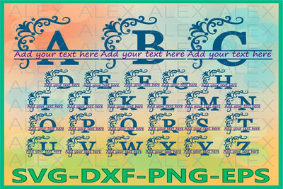 Alphabet Split Monogram Svg, Split Letter Monogram SVG AlexSVGStudio 