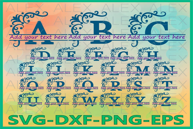 Alphabet Split Monogram Svg, Split Letter Monogram SVG AlexSVGStudio 