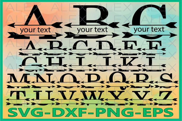 Alphabet Split Monogram Svg SVG AlexSVGStudio 