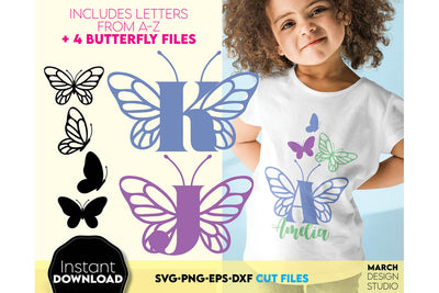 Alphabet SVG | Butterfly Alphabet Monogram SVG SVG March Design Studio 