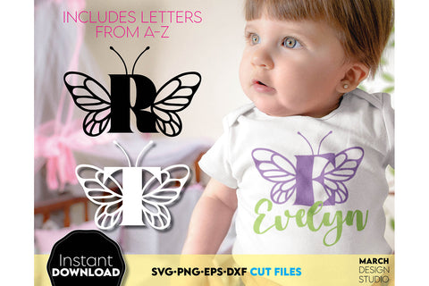 Alphabet SVG | Butterfly Alphabet Monogram SVG SVG March Design Studio 