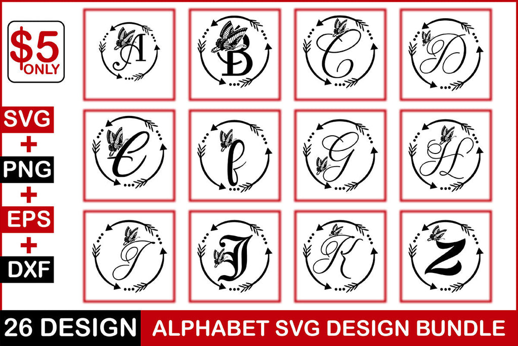 Alphabet Svg Design Bundle - So Fontsy