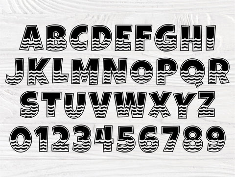 Alphabet SVG, Summer Font, Wave Svg, Letters Svg SVG TonisArtStudio 