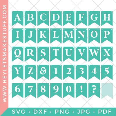 Alphabet Swallowtail Banner SVG Hey Let's Make Stuff 