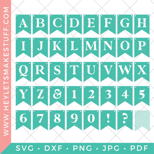 Alphabet Swallowtail Banner SVG Hey Let's Make Stuff 