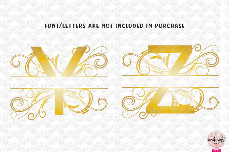 Alphabet Swirl Split Monogram - Svg EPS DXF PNG File - So Fontsy
