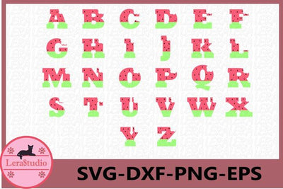 Alphabet Watermelon svg SVG Lerastudio 