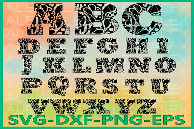 Alphabet Zentangle SVG SVG AlexSVGStudio 