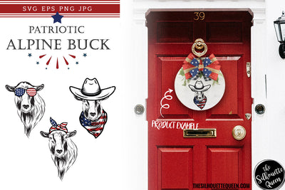 Alpine Buck Goat Patriotic Cut files and Sublimation SVG Loveleen Kaur 