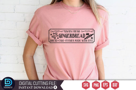 Always fresh gingerbread bakery bread. cake. cookies made with love SVG SVG DESIGNISTIC 