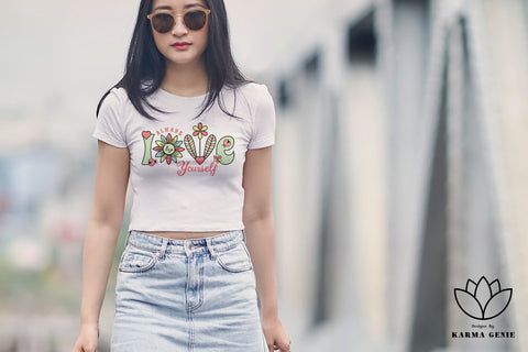 Always Love Yourself - Cute Floral Love Graphic Design Sublimation SVG Karma Genie Graphics 