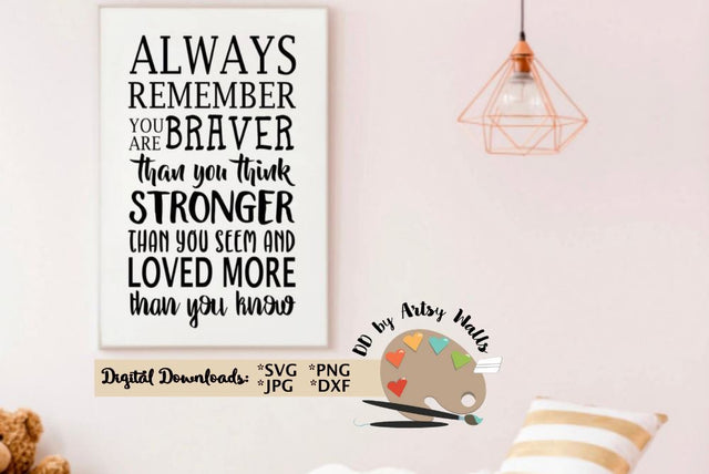 Always remember you are braver svg - Baby nursery decal svg dxf file SVG The Artsy Spot 