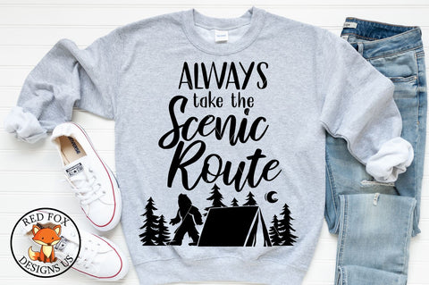 Always Take The Scenic Route | Camping SVG | RV Road Trip | SVG PNG DXF SVG RedFoxDesignsUS 